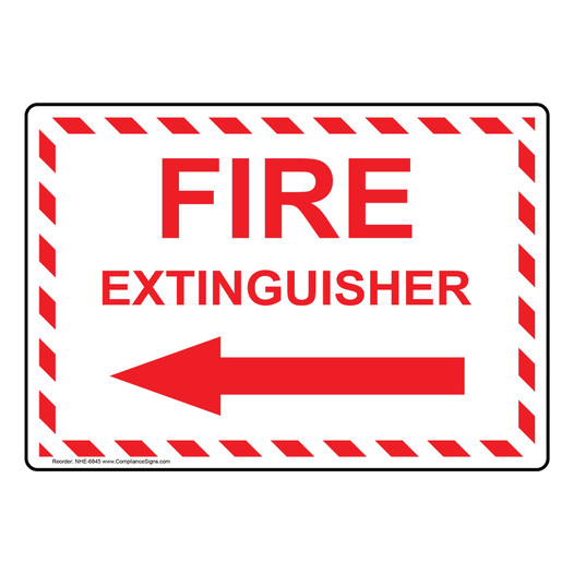 Fire Extinguisher With Left Arrow Sign NHE-6845