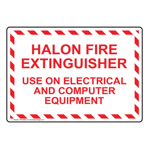 Halon Fire Extinguisher Sign NHE-6880