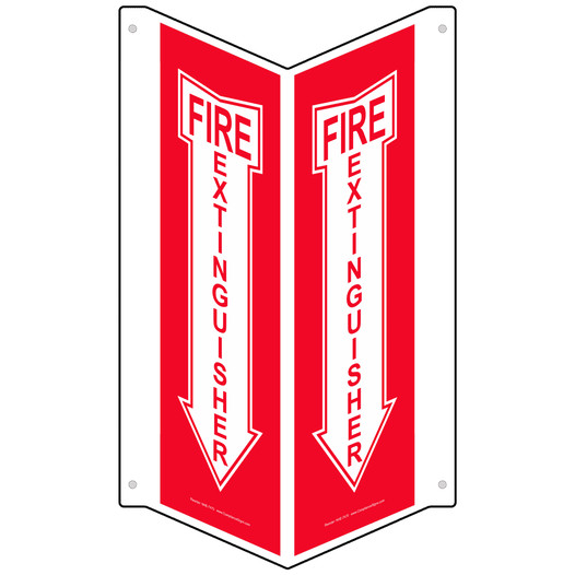 Red Triangle-Mount FIRE EXTINGUISHER Sign NHE-7470Tri