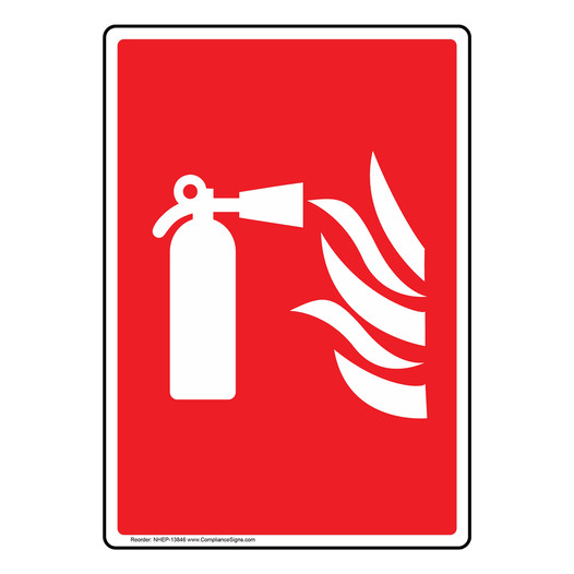 Portrait Fire Extinguisher Symbol Sign NHEP-13846