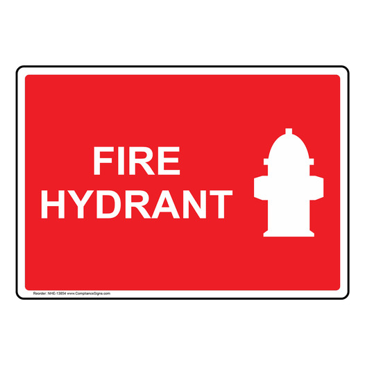 Fire Hydrant Sign With Symbol NHE-13854