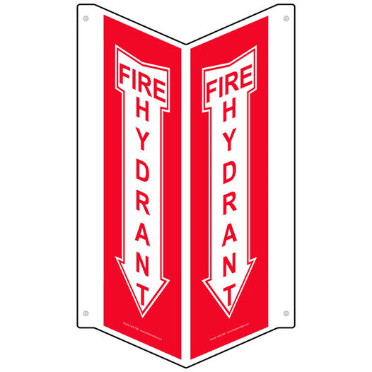 Red Triangle-Mount FIRE HYDRANT Sign NHE-7560Tri