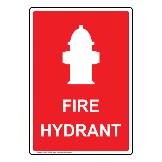 Fire Hydrant Sign With Symbol NHEP-13854