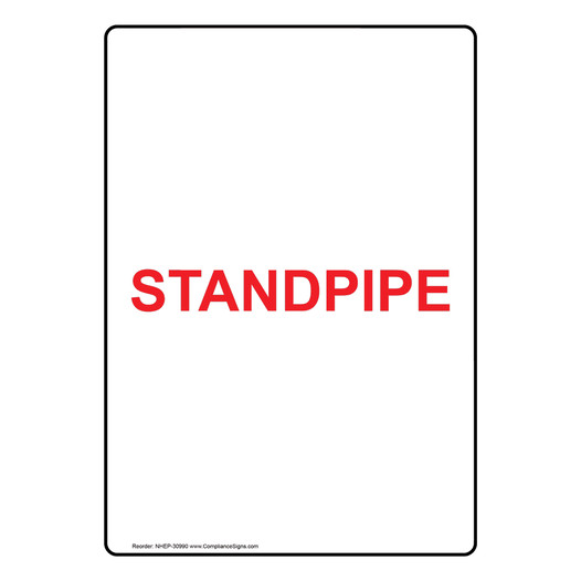 Portrait Standpipe Sign NHEP-30990