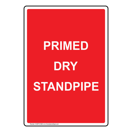 Portrait Primed Dry Standpipe Sign NHEP-31060