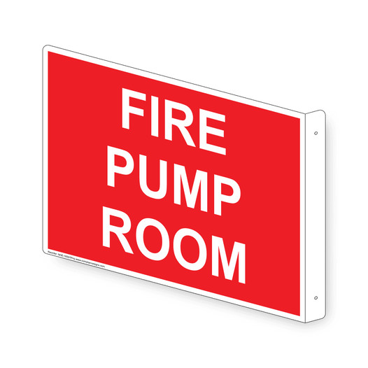 Projection-Mount Red FIRE PUMP ROOM Sign NHE-16507Proj