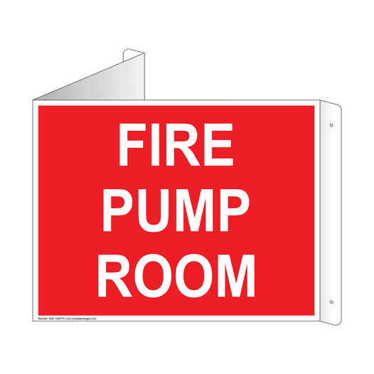 Red Triangle-Mount FIRE PUMP ROOM Sign NHE-16507Tri
