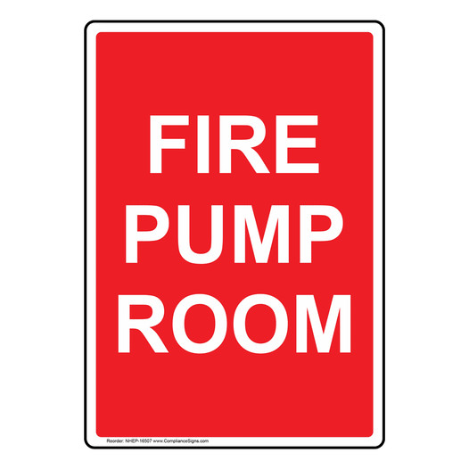 Portrait Fire Pump Room Sign NHEP-16507