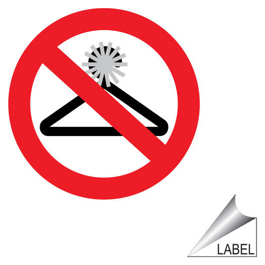 Do Not Hang Anything On Sprinkler Symbol Label LABEL-PROHIB-90