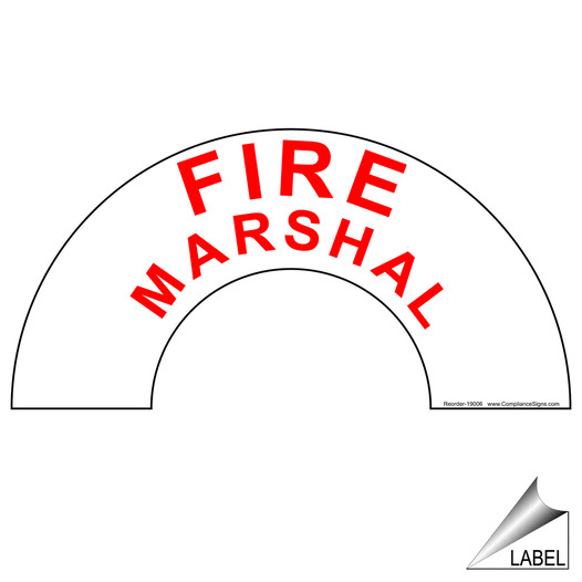 Fire Marshall Hard Hat / Helmet Label NHE-19006