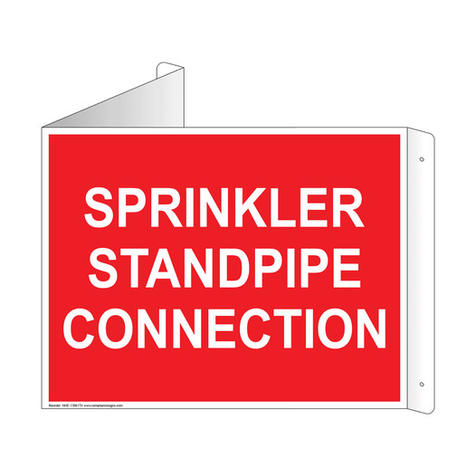 Red Triangle-Mount SPRINKLER STANDPIPE CONNECTION Sign NHE-13861Tri