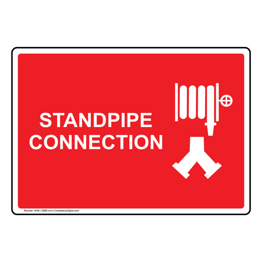 Standpipe Connection Sign With Symbol NHE-13866