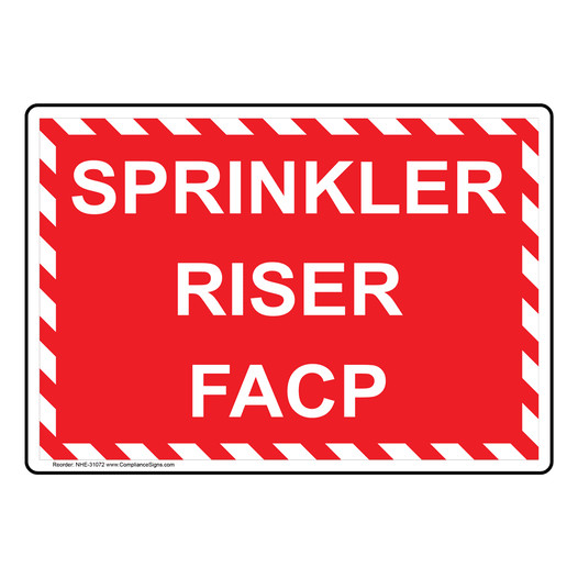 Sprinkler Riser Facp Sign NHE-31072