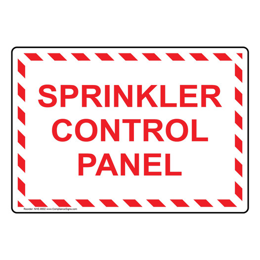 Sprinkler Control Panel Sign NHE-9502