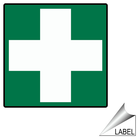 First Aid Cross Symbol Label LABEL-SYM-124-a Emergency Response