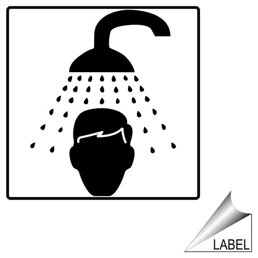 Safety Shower Symbol Label for Emergency Response LABEL_SYM_60