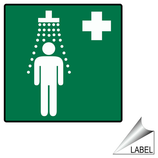 Safety Shower Symbol Label LABEL-SYM-60-e Emergency Response