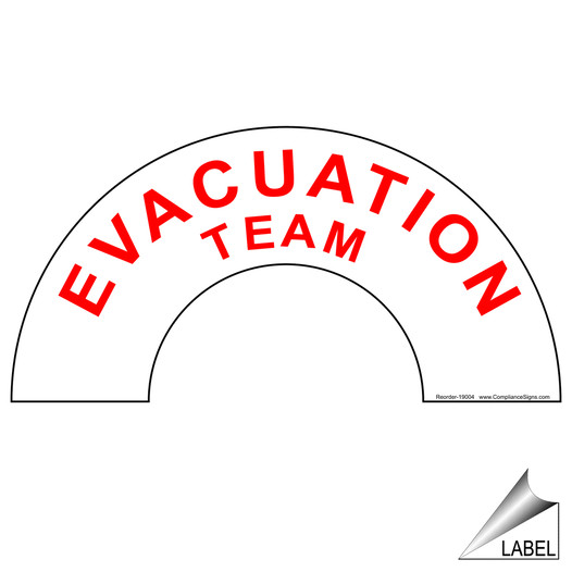 Evacuation Team Hard Hat / Helmet Label NHE-19004