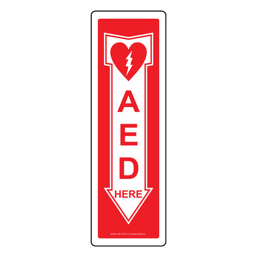 AED Here Sign NHE-13918 Emergency Response