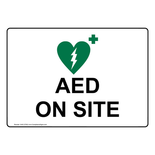 AED On Site Sign With Symbol NHE-27552