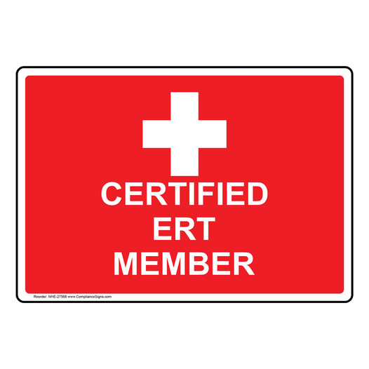 Certified ERT Member Sign With Symbol NHE-27568