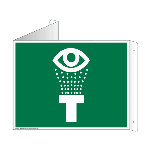Green Triangle-Mount [Graphic Only] EYEWASH Sign With Symbol