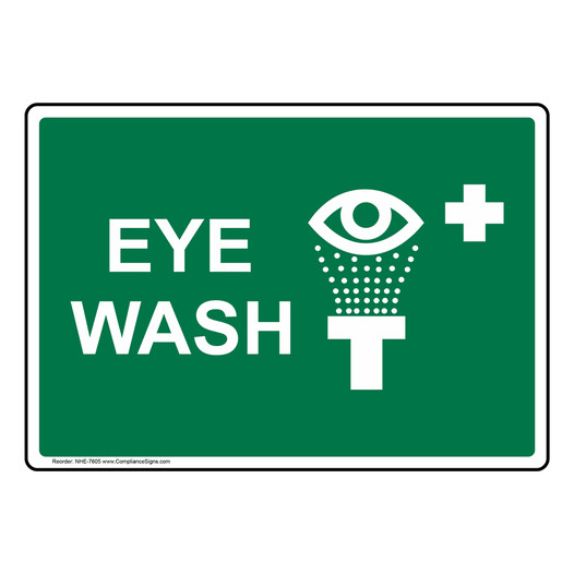 Eye Wash Sign With Symbol