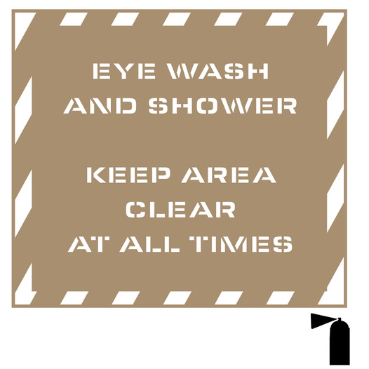Eye Wash And Shower Keep Area Clear At All Times Stencil NHE-19084