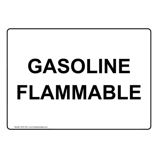 Gasoline Flammable Sign NHE-16411