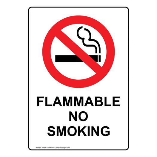 Flammable No Smoking Sign for Hazmat NHEP-15544