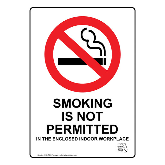 Florida Smoking Not Permitted In Workplace Sign NHE-7051-Florida