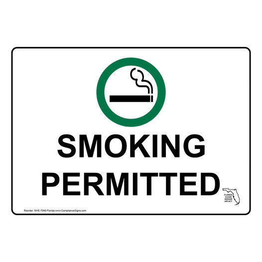 Florida Smoking Permitted Sign NHE-7046-Florida