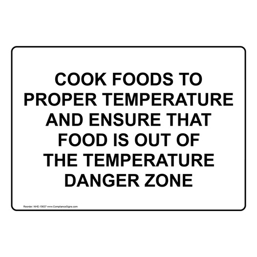 Cook Foods To Proper Temperature Sign NHE-15637