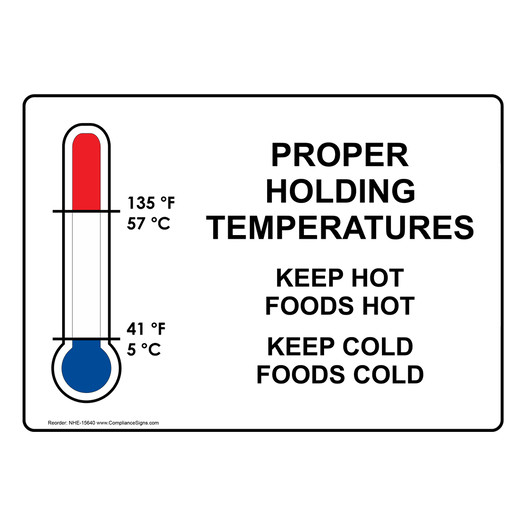 Proper Holding Temperatures Sign NHE-15640