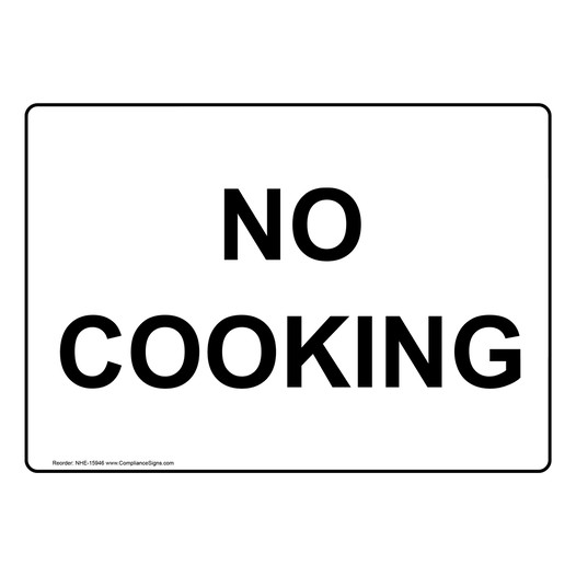 No Cooking Sign for Safe Food Handling NHE-15946