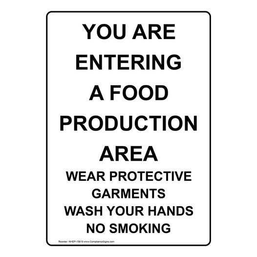 Portrait You Are Entering A Food Production Sign NHEP-15619