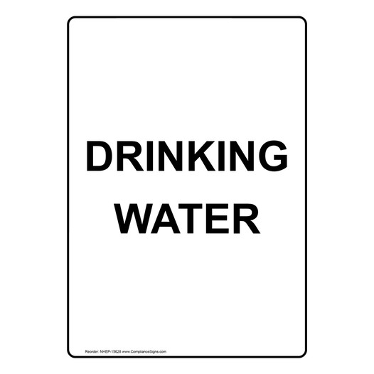 Portrait Drinking Water Sign NHEP-15628