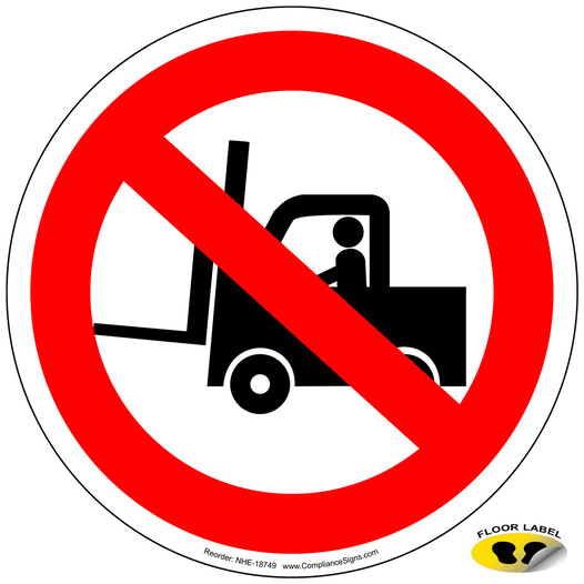 No Forklift Symbol Floor Label