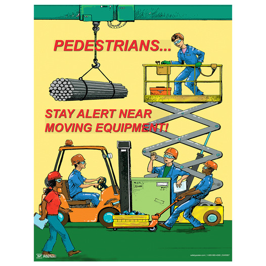 Stay Alert Near Moving Equipment Poster CS954366