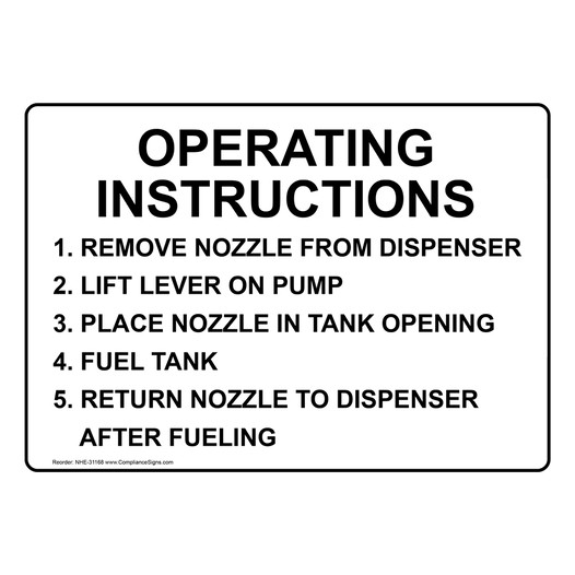 Operating Instructions 1. Remove Nozzle From Sign NHE-31168