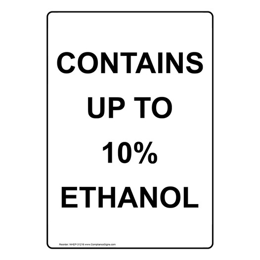 Portrait Contains Up To 10% Ethanol Sign NHEP-31216