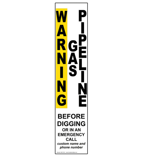 Gas Pipeline Before Digging Emergency Call Custom Label NHE-16141