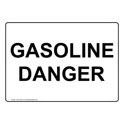 Gasoline Danger Sign NHE-31235