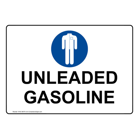 Unleaded Gasoline Sign With Symbol NHE-38579