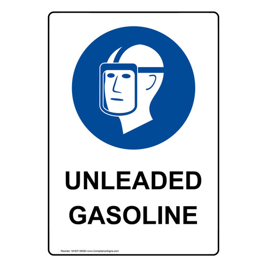 Portrait Unleaded Gasoline Sign With Symbol NHEP-38580