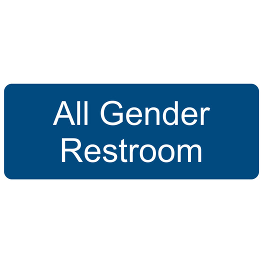Blue Engraved All Gender Restroom Sign