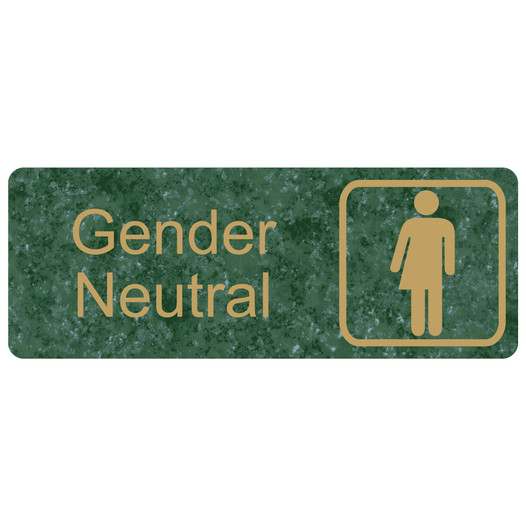 Verde Engraved Gender Neutral Sign with Symbol EGRE-25518-SYM_Gold_on_Verde