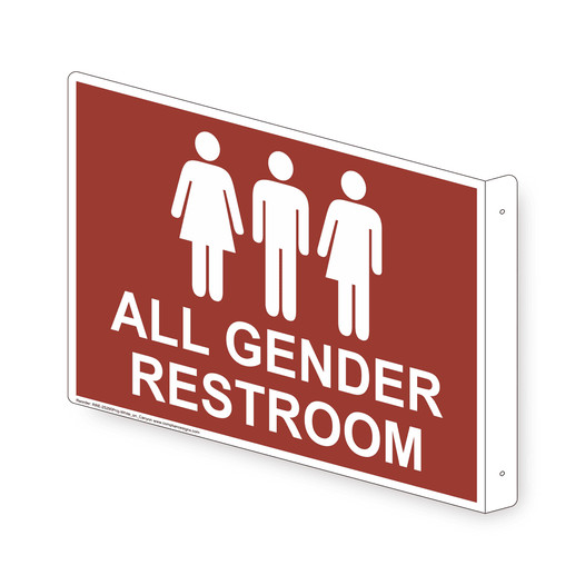 Projection-Mount Canyon ALL GENDER RESTROOM Sign With Symbol RRE-25290Proj-White_on_Canyon