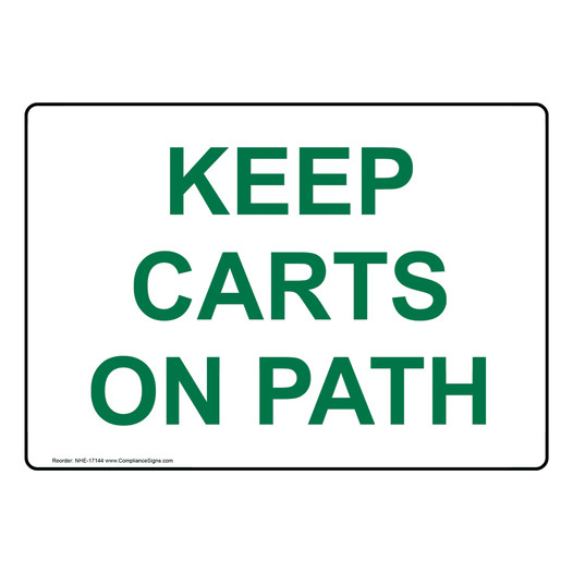 Keep Carts On Path Sign for Golf NHE-17144