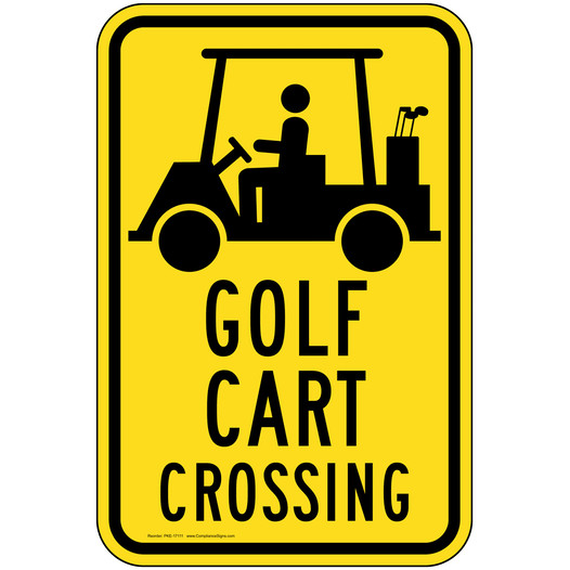 Golf Cart Crossing Sign for Recreation PKE-17111